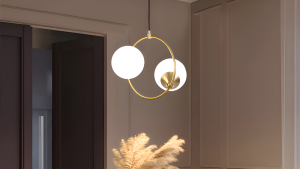 Luster visilica SAFELUX NERA - GOLD - 2 KUGLE